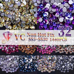 VC Plating color Crystal Loose стразы Non Hot Fix Rhinestones Glass Strass Non Hotfix Rhinestone Nails Art Decorations