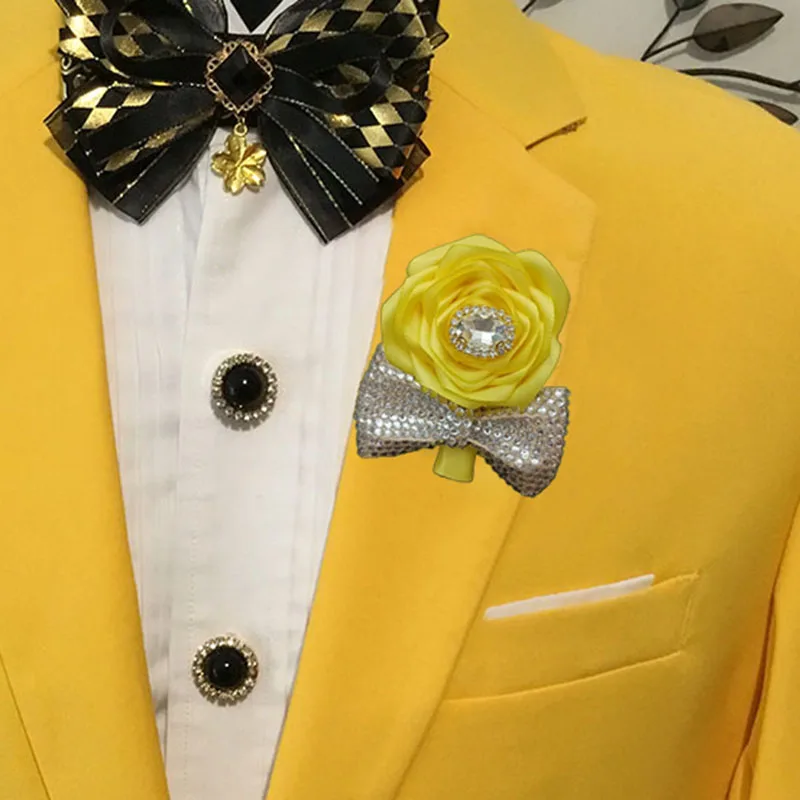 เข็มกลัดงานแต่งงาน ดีไซน์ดั้งเดิม งานฝีมือสุดหรู ของขวัญเครื่องประดับสำหรับผู้ชายและผู้หญิง อุปกรณ์เสริมชุดสูทระดับไฮเอนด์ ประดับด้วยคริสตัล