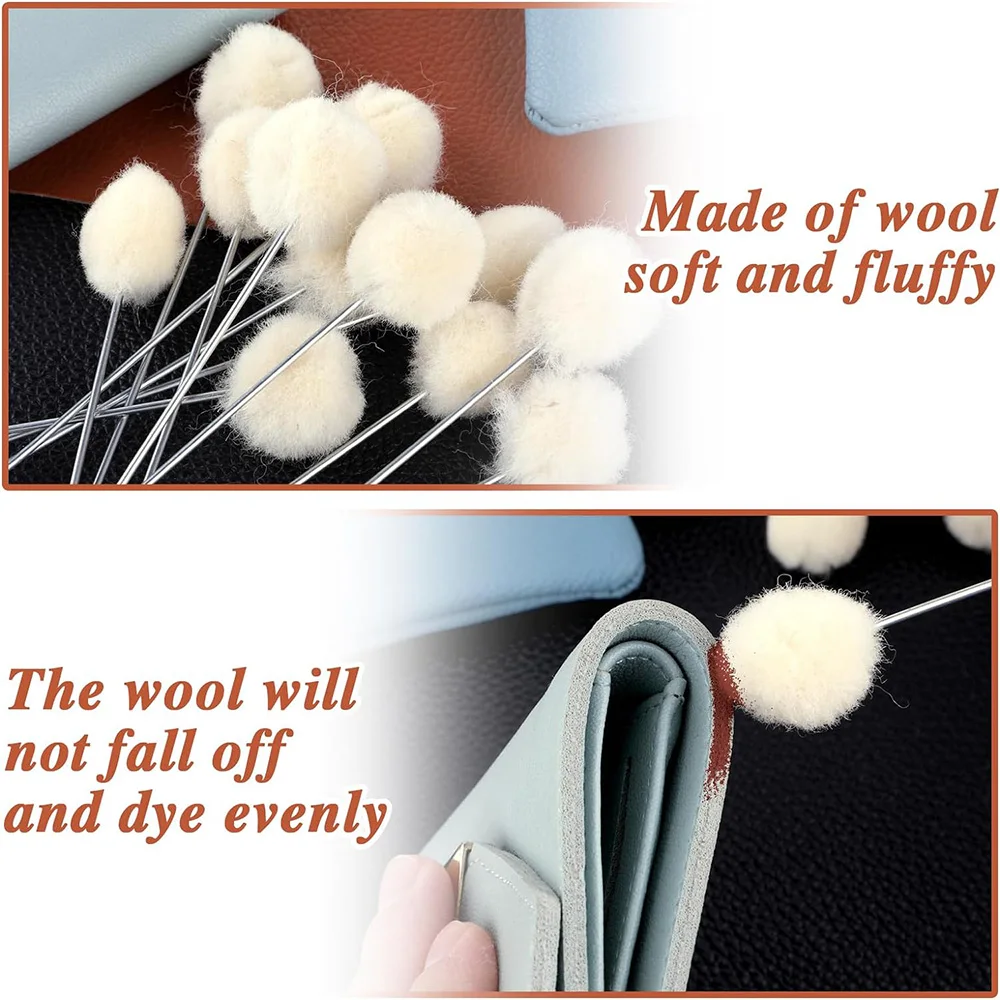 10/30pcs Leather Wool Balls Painting Brush Assisted Dyeing Leather Dauber Tool Leather Dyeing Brush Sponge Paint Brush