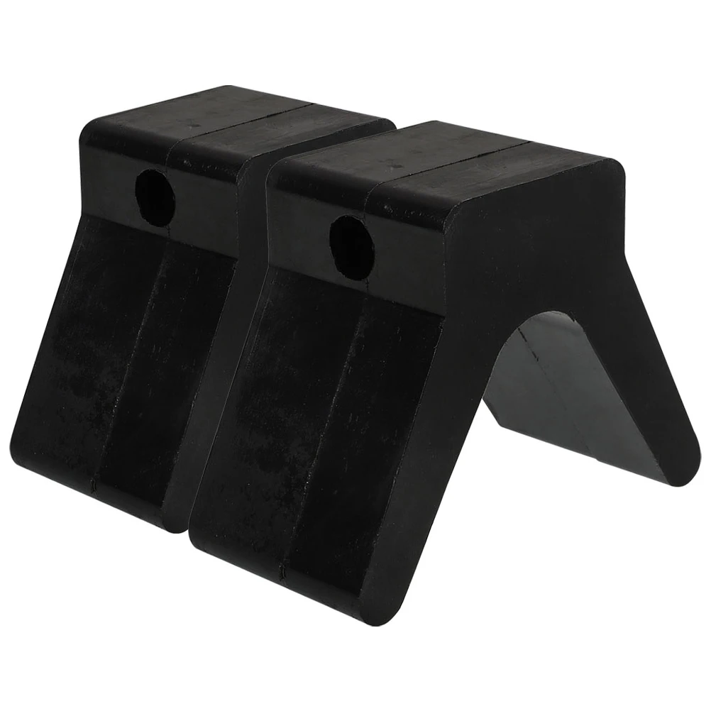 

2pcs Marine Trailer Boat Bow Stop Block V-Shaped 2Inch Black Rubber Support For Yacht Kayak Fishing Accessories