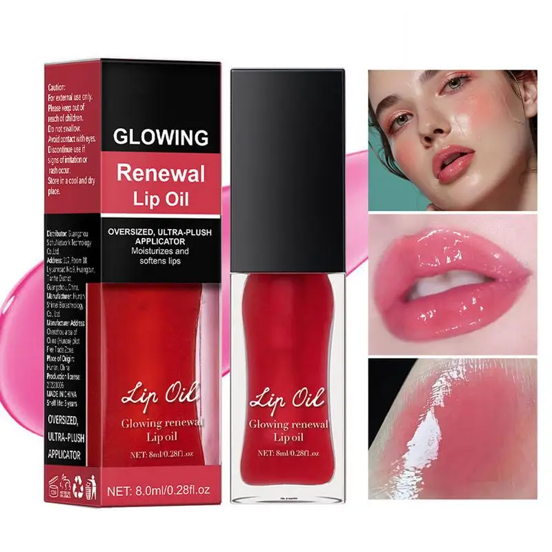 Óleo hidratante para lábios, Revestimento para batom, Soro para lábios tingido, Tratamento para gloss labial, 7 cores, 8ml