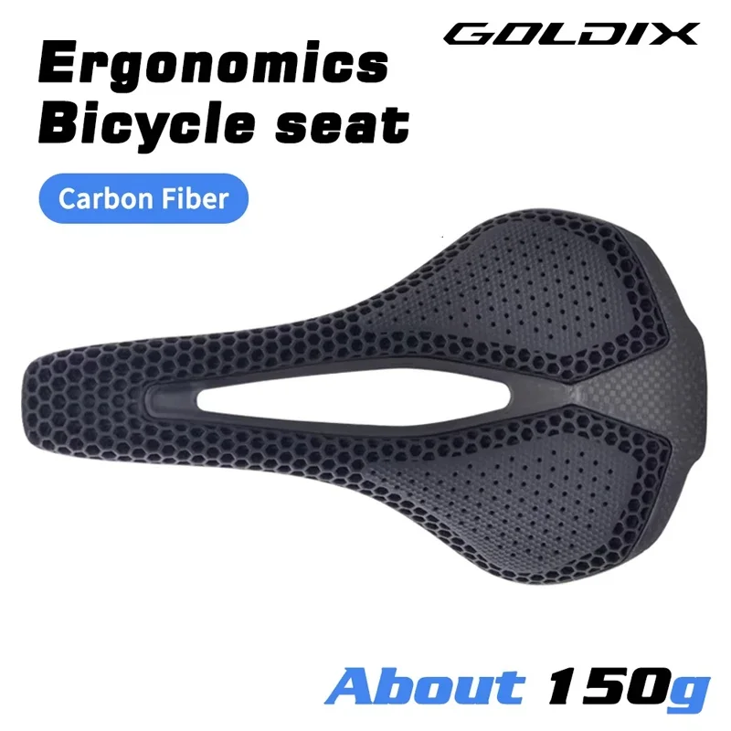 GOLDIX Ultra Light Carbon Fiber Highway MTB Racing Saddle 3D Printing Bicycle Saddle Bicycle Cushion Bicycle Seat Accessories