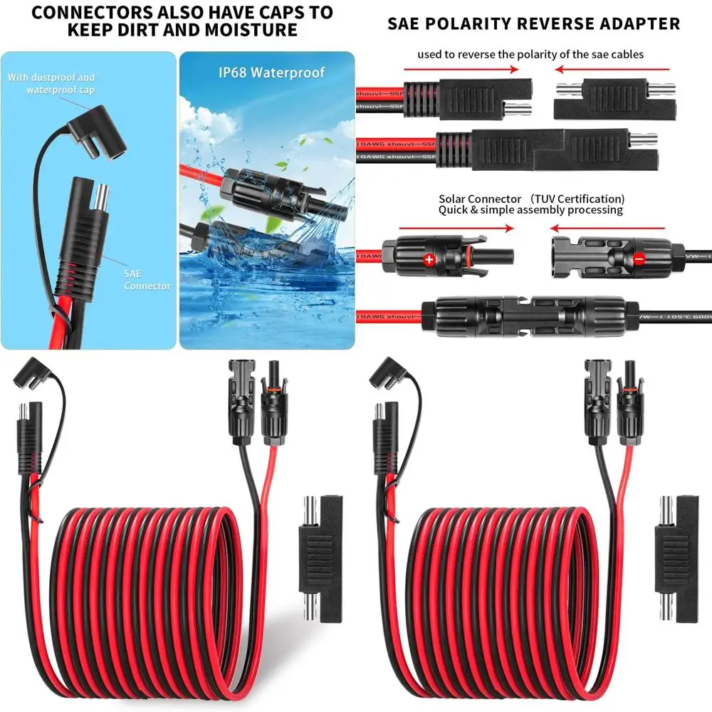

Кабель-удлинитель 30T, 10AWG с адаптером для переворота полярности SAE для подключения автодомов и аккумуляторных батарей
