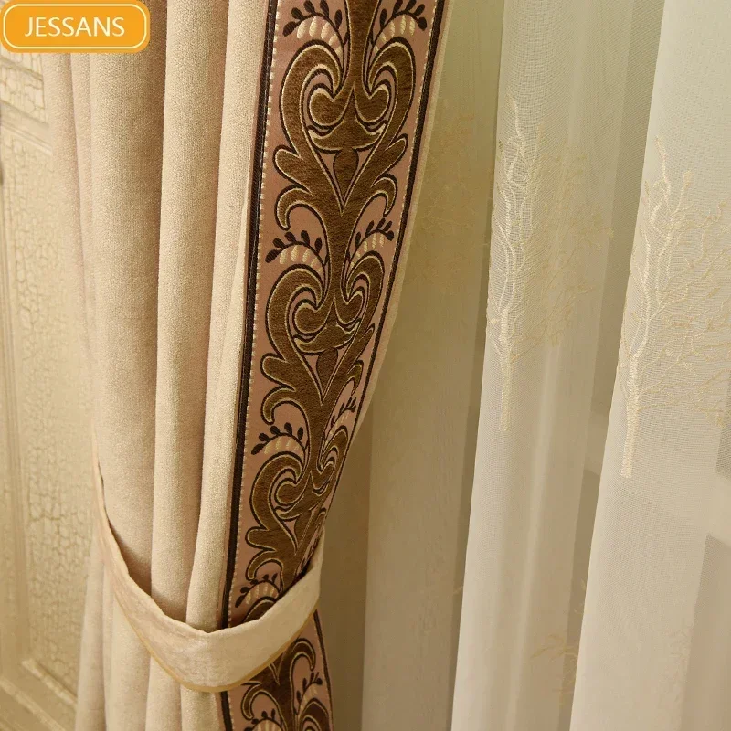 High Grade Garden Versatile Curtains Simple Modern Blackout Floor Curtains Curtains For Living Dining Room Bedroom
