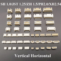 10Pcs SH 1.0mm/JST 1.25mm/ZH 1.5mm/PH 2.0mm/XH2.54mm 2P 3P 4P 5P 6P Horizontal Vertical Male Socket Housing Pin Header Connector