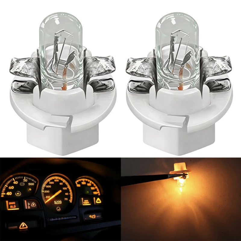 

100pcs B8.4 Warm White Car Halogen Dashboard Indicator Instrument Light Bulbs Auto Interior Lamp DC12V