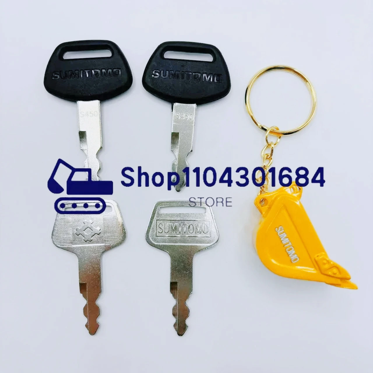 2PCS Ignition Keys for Sumitomo Excavator Keychain SH210 100 130 240 200 210 350 Ignition Door Opener Key