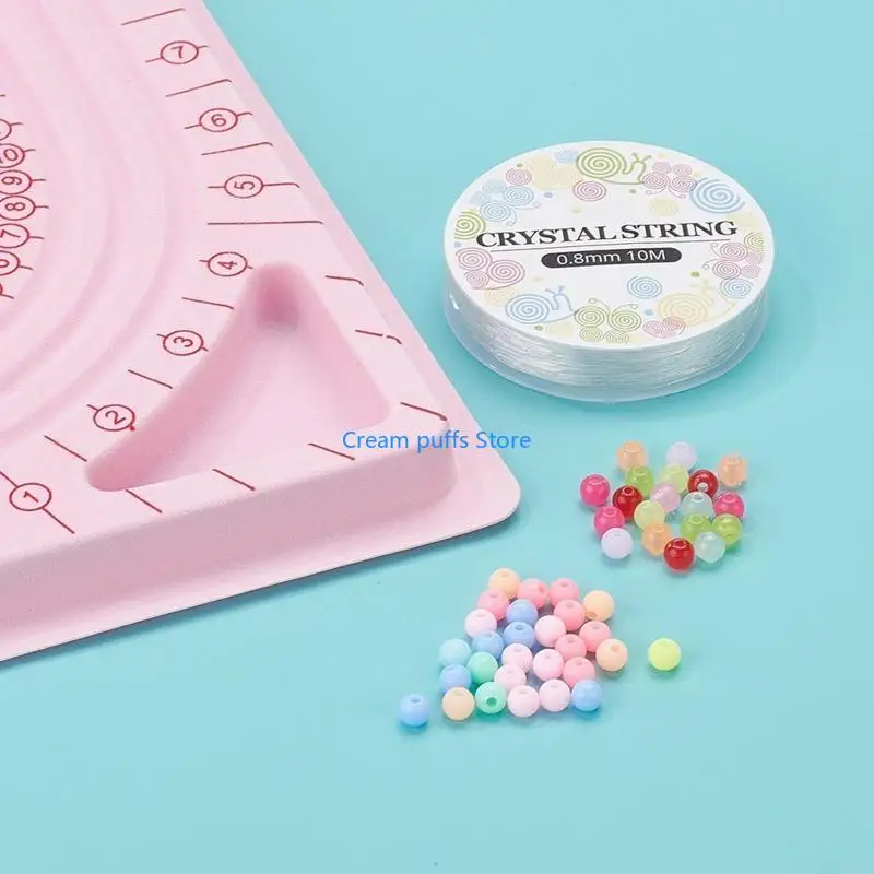50LE The Bead Board for Grey 3 U Shaped Channels 6 Recessed Compartments Design Boards for Creating Bracelet Necklace Jewelry