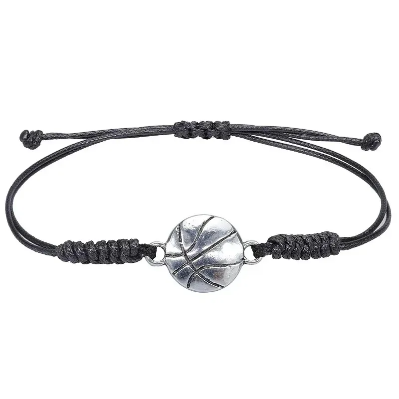 5pcs/lot Charm Bracelet For Boy Girl Alloy Basketball Football Braiding Adjustable Bracelet Couples Friendship Bracelet Jewelry view 2