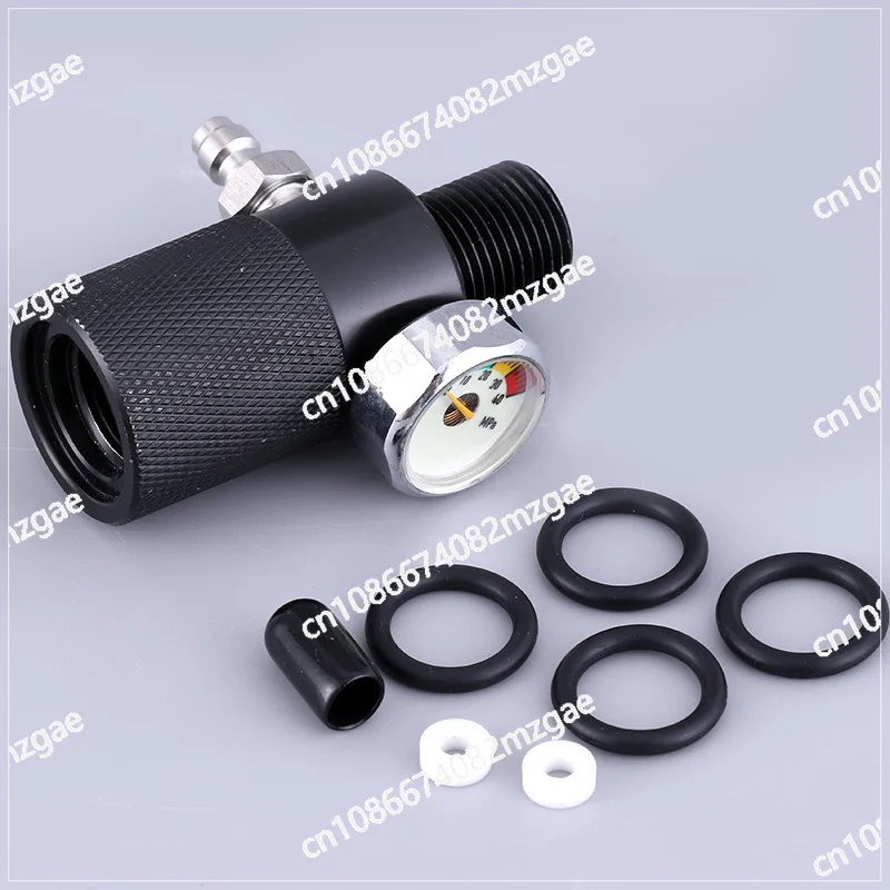 

40Mpa inflatable adapter, with male head with pressure gauge, luminous display, quick connect inflatable 8mm