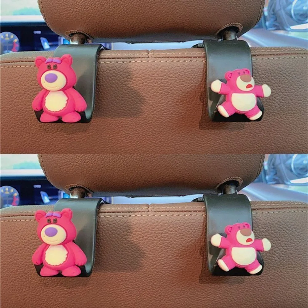 Anime Disney Lotso StellaLou Pooh Bear Daisy Duck Mickey Donald Duck Car Seat Hook Car Interior Decoration Accessories