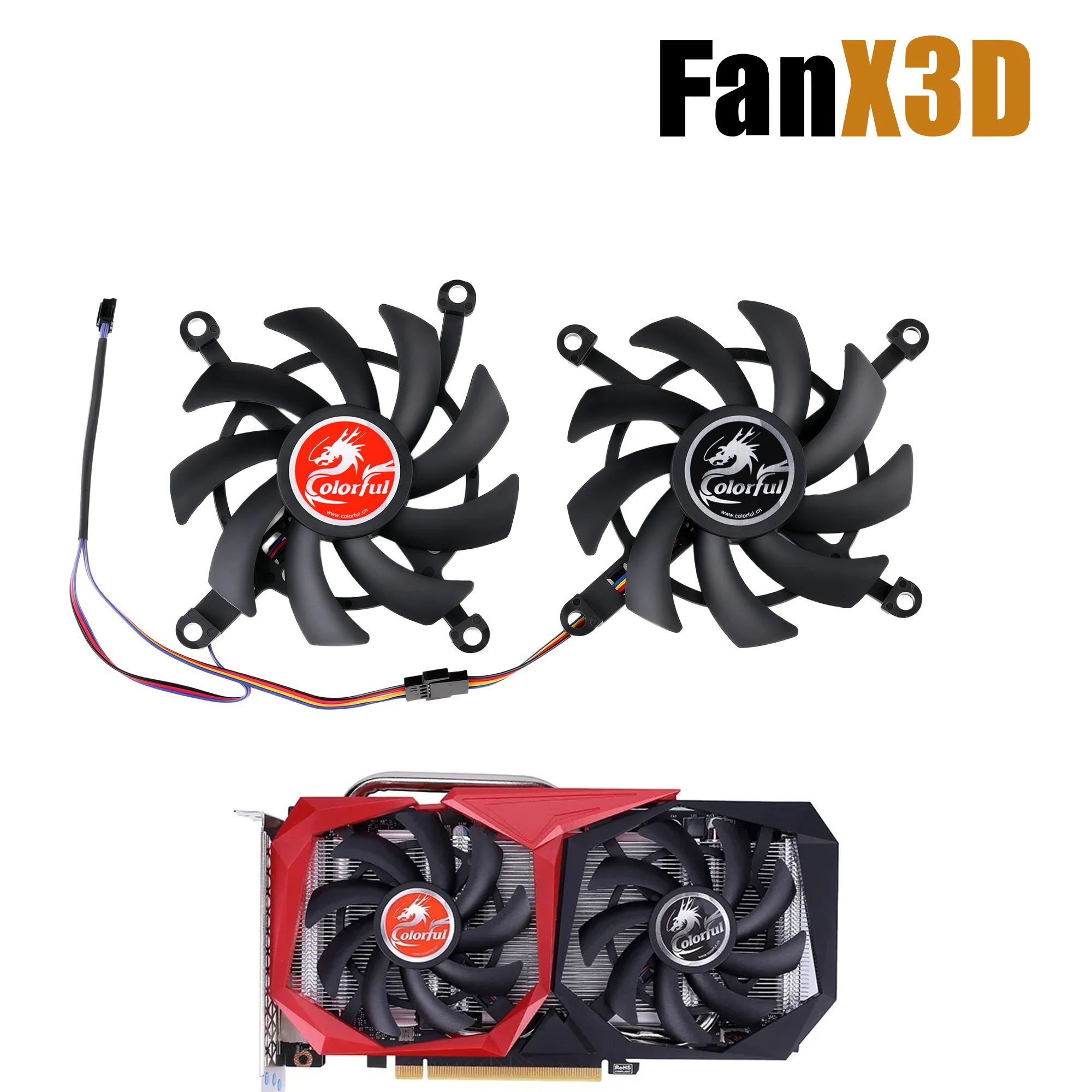 For Application Scenarios COLORFUL GTX 1660Ti 1650 1660 SUPER RTX 2060 2060 SUPER Battle Ax Graphics Card 85MM Cooling Fan