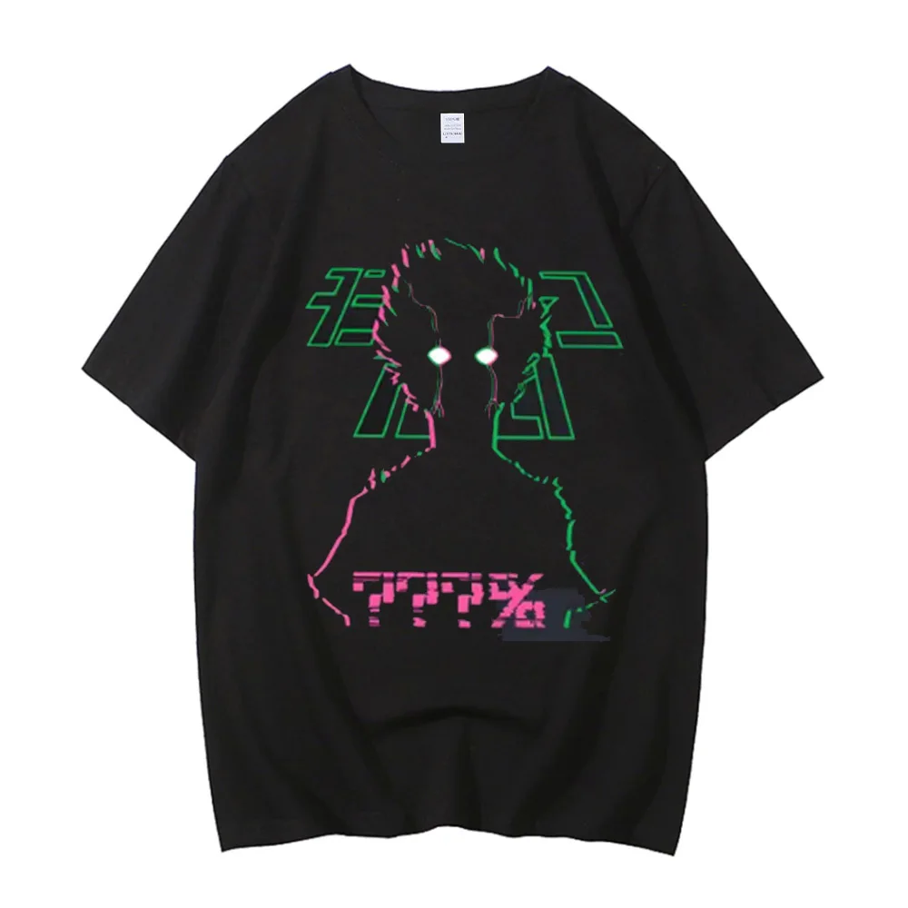 Mob Psycho 100 Funny Anime T-shirt Men 100% Cotton Tee Japan Manga High Quality Streetwear Cartoon T Shirt view 4