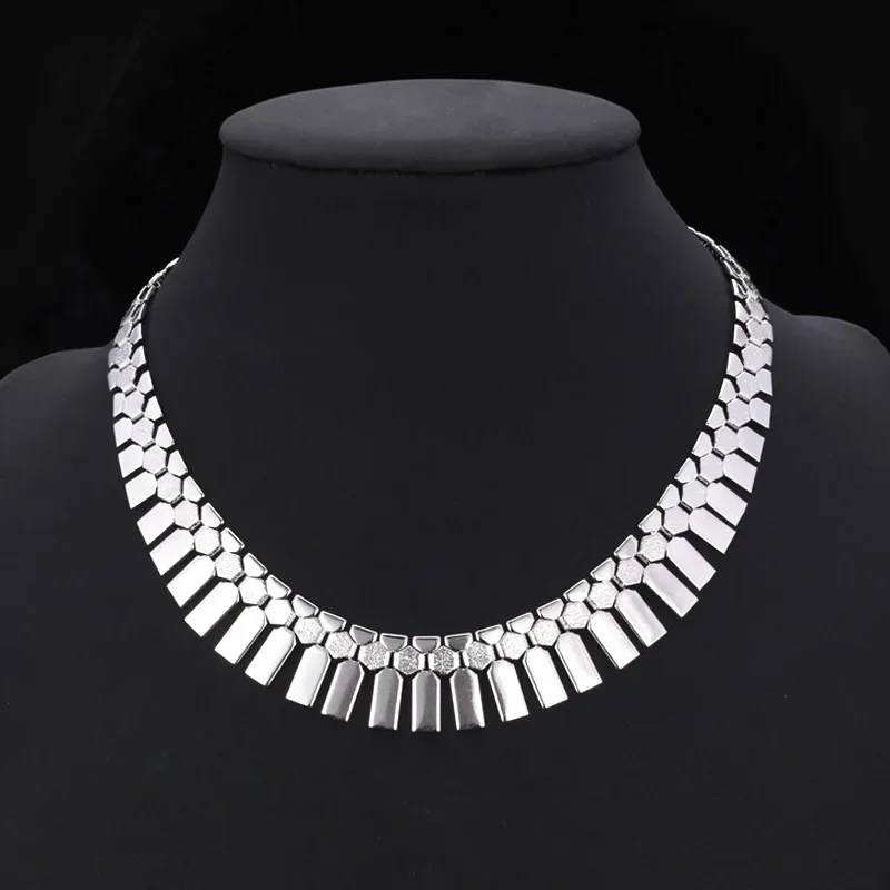 Fashion Chunky Statement Necklace for Men Women Unique Design Jewelry  Accessaries Gold Color Metal Neck Choker  Jewlery Gifts