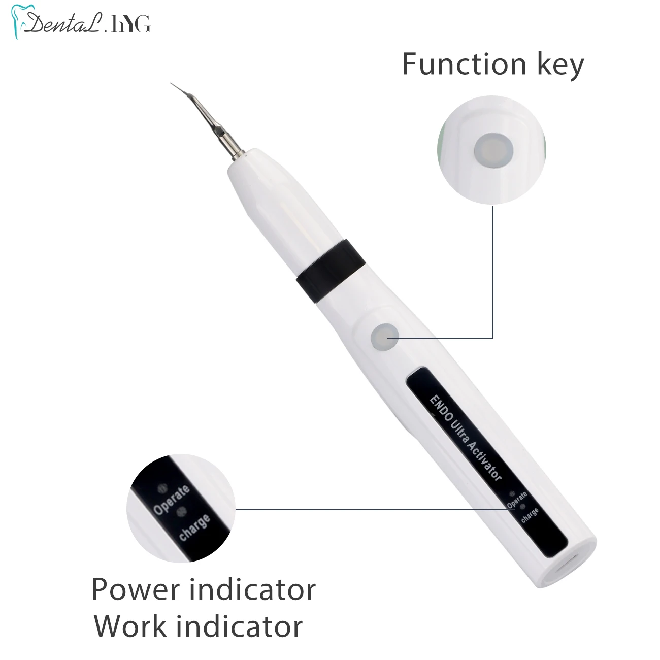 LED Dental bezprzewodowy ultradźwiękowy aktywator Endo Ultra aktywator ultradźwiękowy ząb do mycia z 6 końcówkami narzędzia stomatologiczne 45KHZ