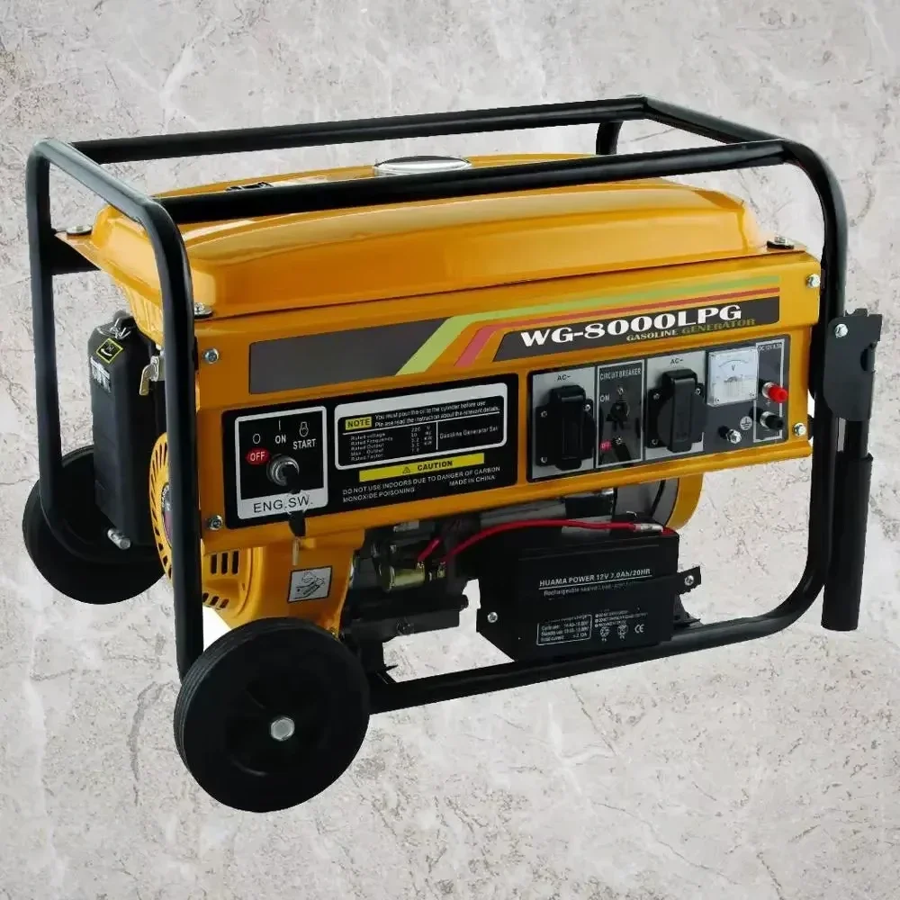 

l 8kva Hot sale 100% wires High efficiency open type portable gasoline LPG/NG generators