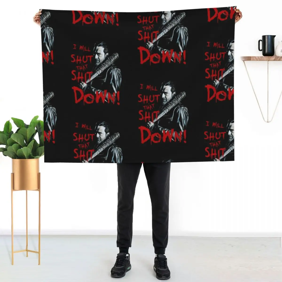 

Negan Throw Blanket Wrinkle Resistant Lightweight Blanket