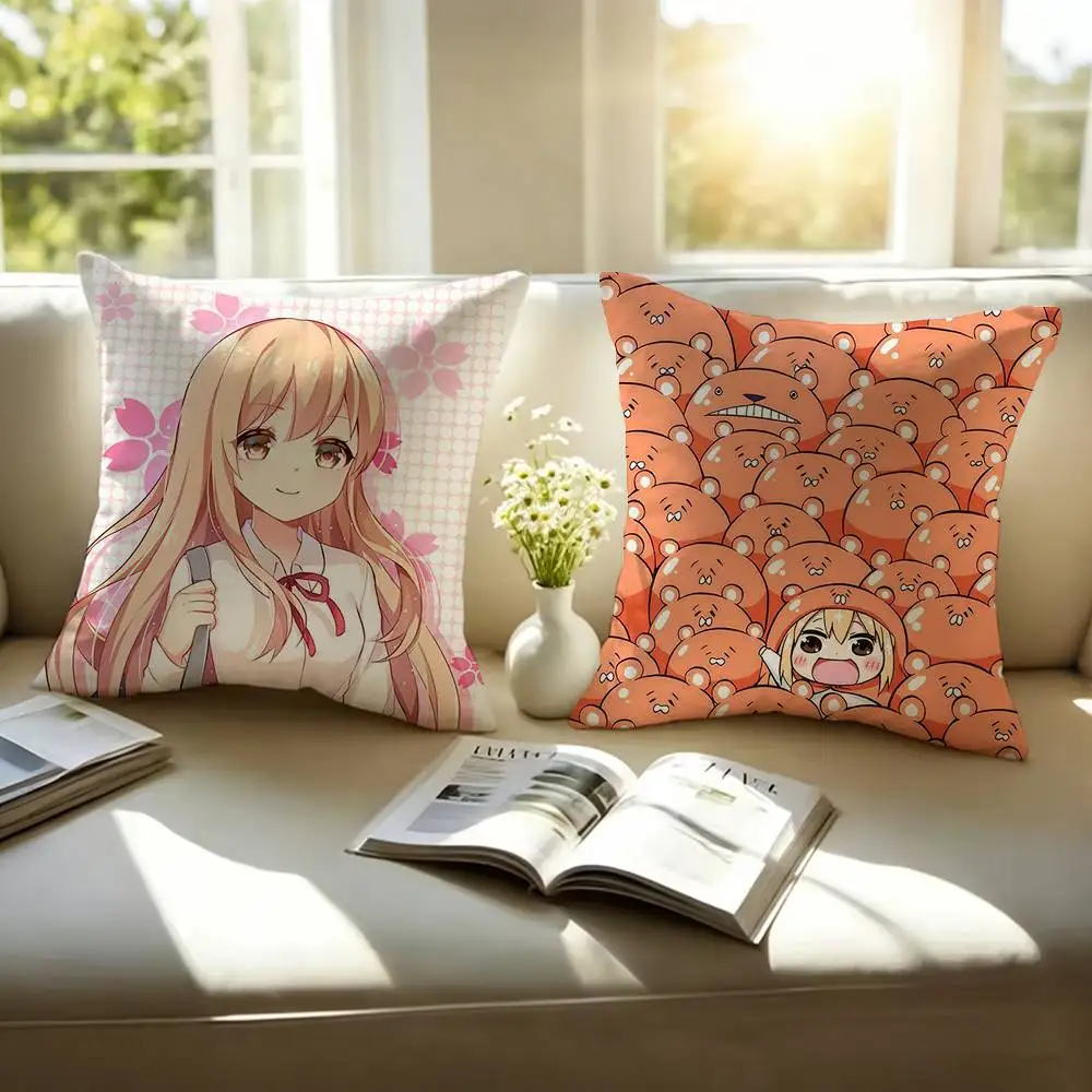 Anime Himouto-Umaru-chan Square Double-Sided printed Pillow Case Bedroom Bedside Pillow Sofa Cushion Cover