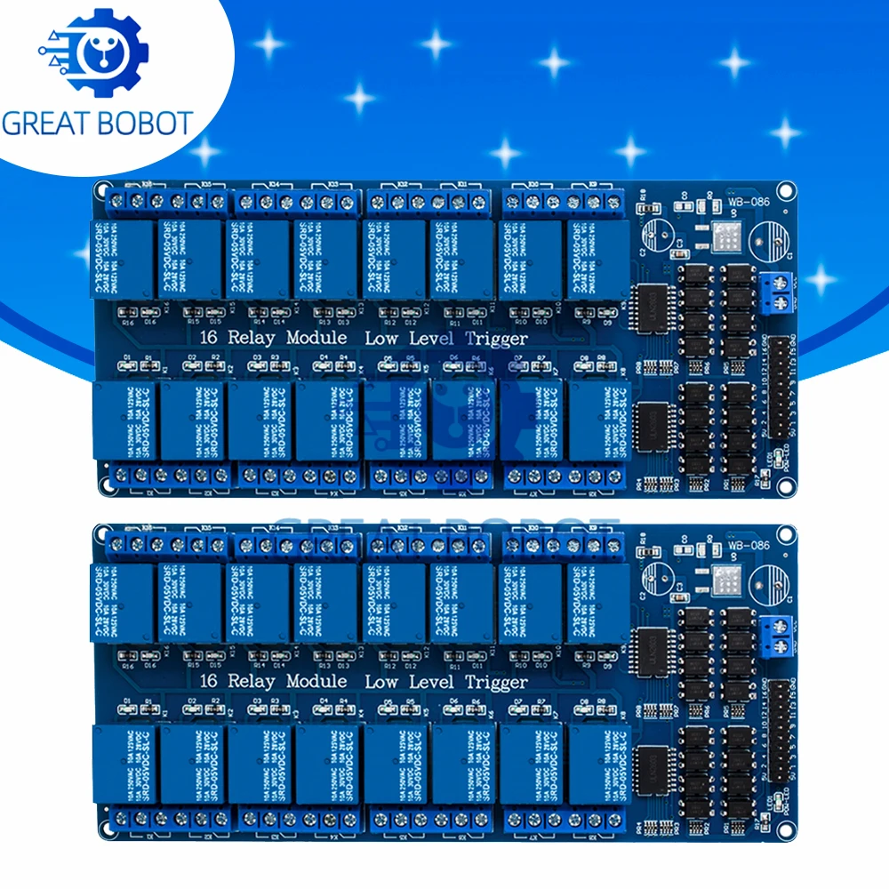 1PCS 5V 16 Channel Relay Module for Arduino ARM PIC AVR DSP Electronic Relay Plate Belt optocoupler isolation