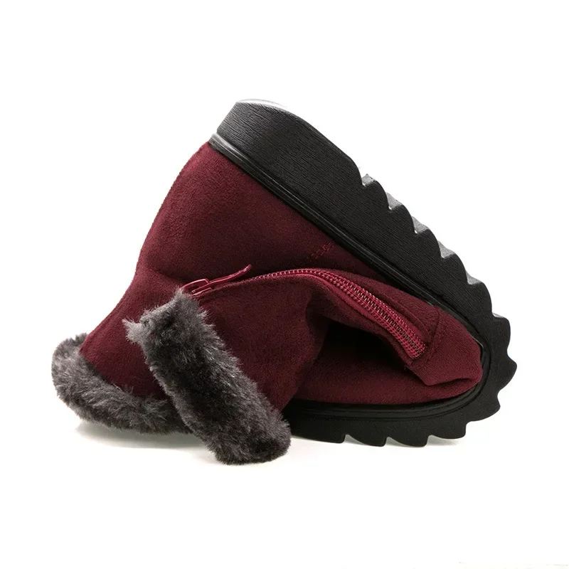 Stivali invernali da donna caldi scarpe da neve in peluche per donna caviglia Botas Mujer cerniera mocassini antiscivolo donna casual comfort