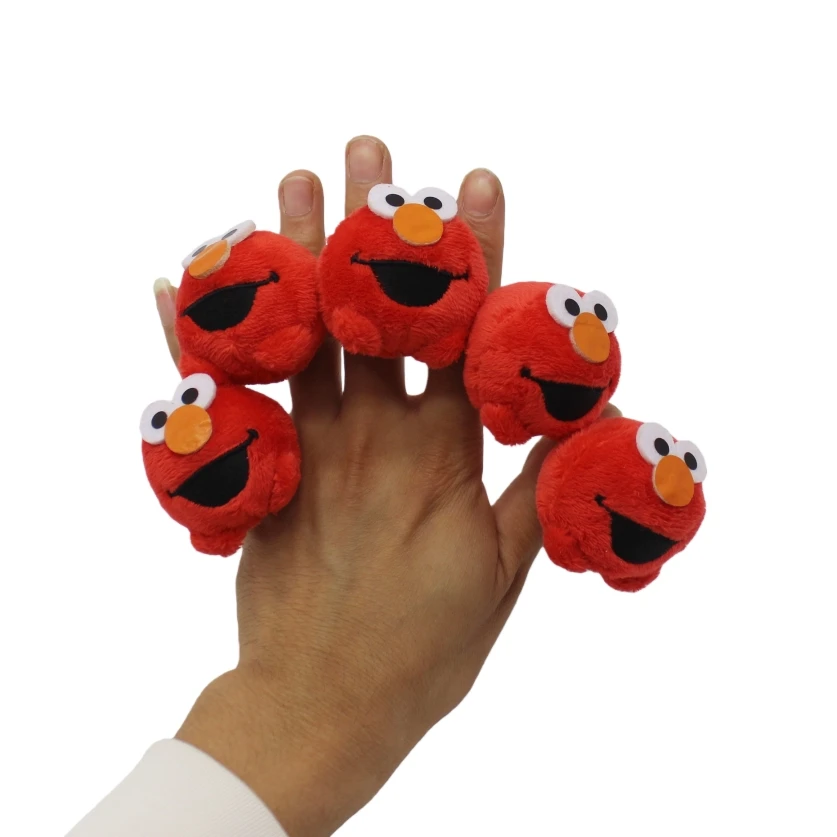 2piece classical Elmo and Cookie Monster finger ring plush soft toys Sesame Street finger ring toys Children Educational Toys
