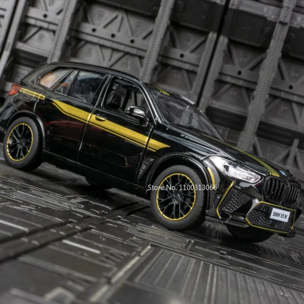 Caipo 1:32 BMW X5M Model Car Toy Alloy Diecasts Sound Light Vehicle Model High Simulation Metal Vehicle Toy Collection Kids Gift