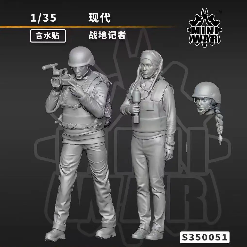 

【MINIWAR】1/35 Resin Soldier model kits figure colorless and self-assembled（Two soldiers）S350051