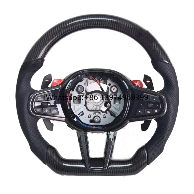 Руль из карбона со светодиодной подсветкой для BMW M2/M3/M4 X3 X5 G87 G80 G82 G20 G21 2020-2024, спортивный дизайн LCI