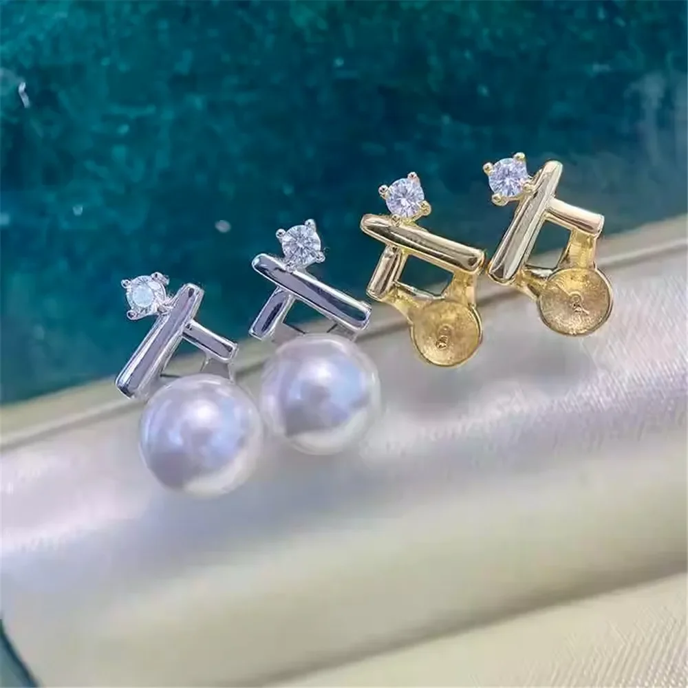 S925 Sterling Silver Pearl Earring Settings DIY Jewelry Making Supplies Blank Earring Posts for Handcrafted Accessories No Pearl