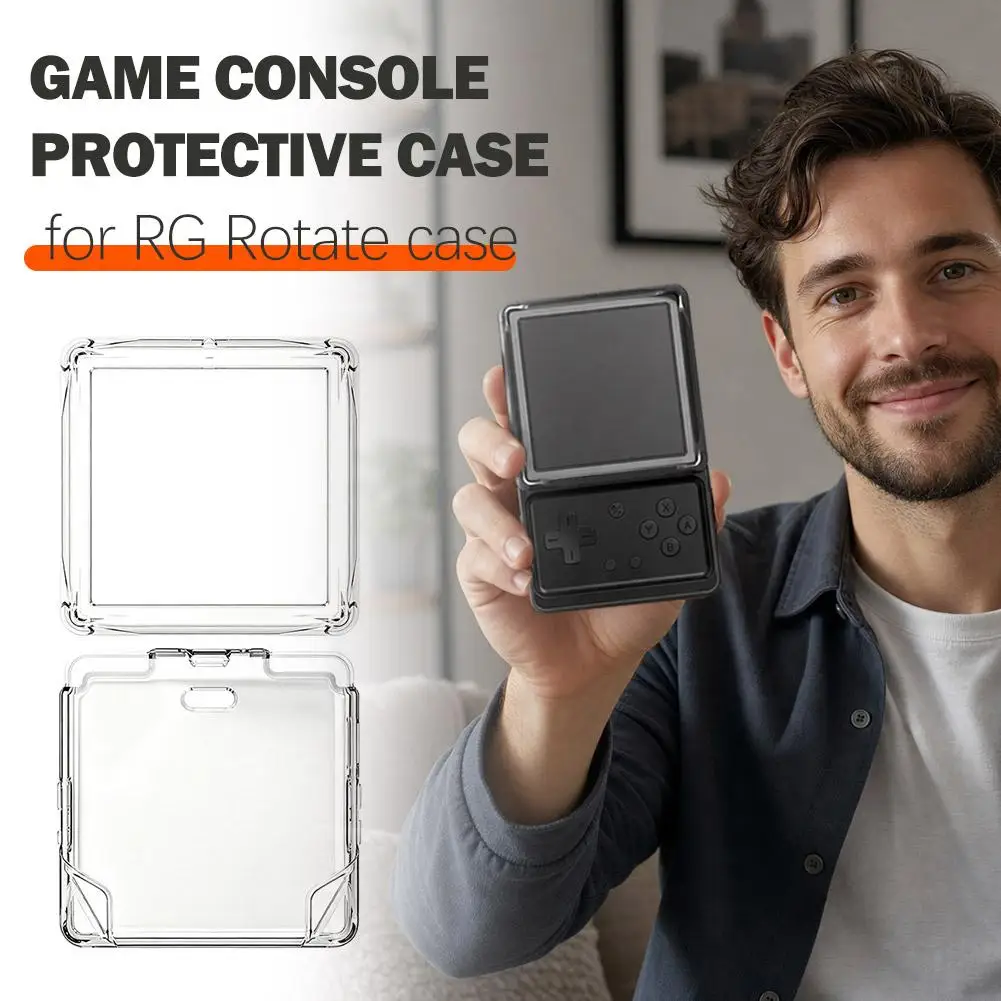 For RG Rotate Case TPU Transparent Portable Shockproof And Waterproof Protective Case, Game Console Accessories