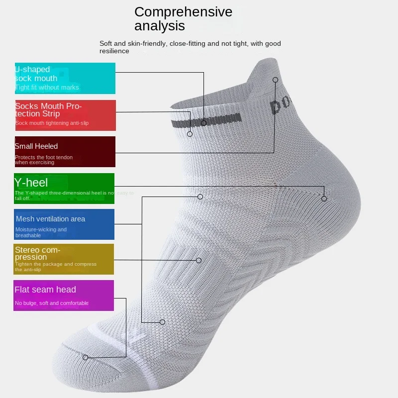 

New Sock Ankle Crew Fuzzy Professional Marathon Running Men Women Thickened Towel Soles Short quick-drying Processing B4W80