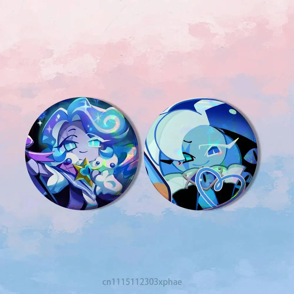 S-Shadow Milk Cookie Run Kingdom 2 piece set Badges On Backpack Jacket Round Brooches Acrylic Button Pins Collection Gifts