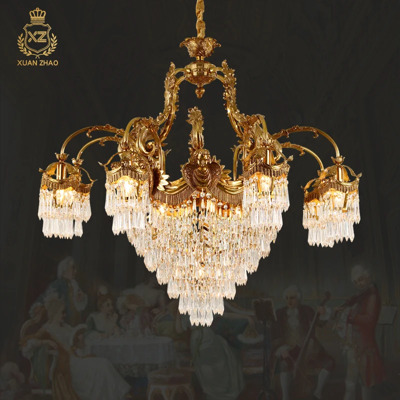 European Style Living Room Lamp Crystal Lamp Living Room Villa Chandelier Light Luxury Atmosphere Hotel Restaurant Chandelier