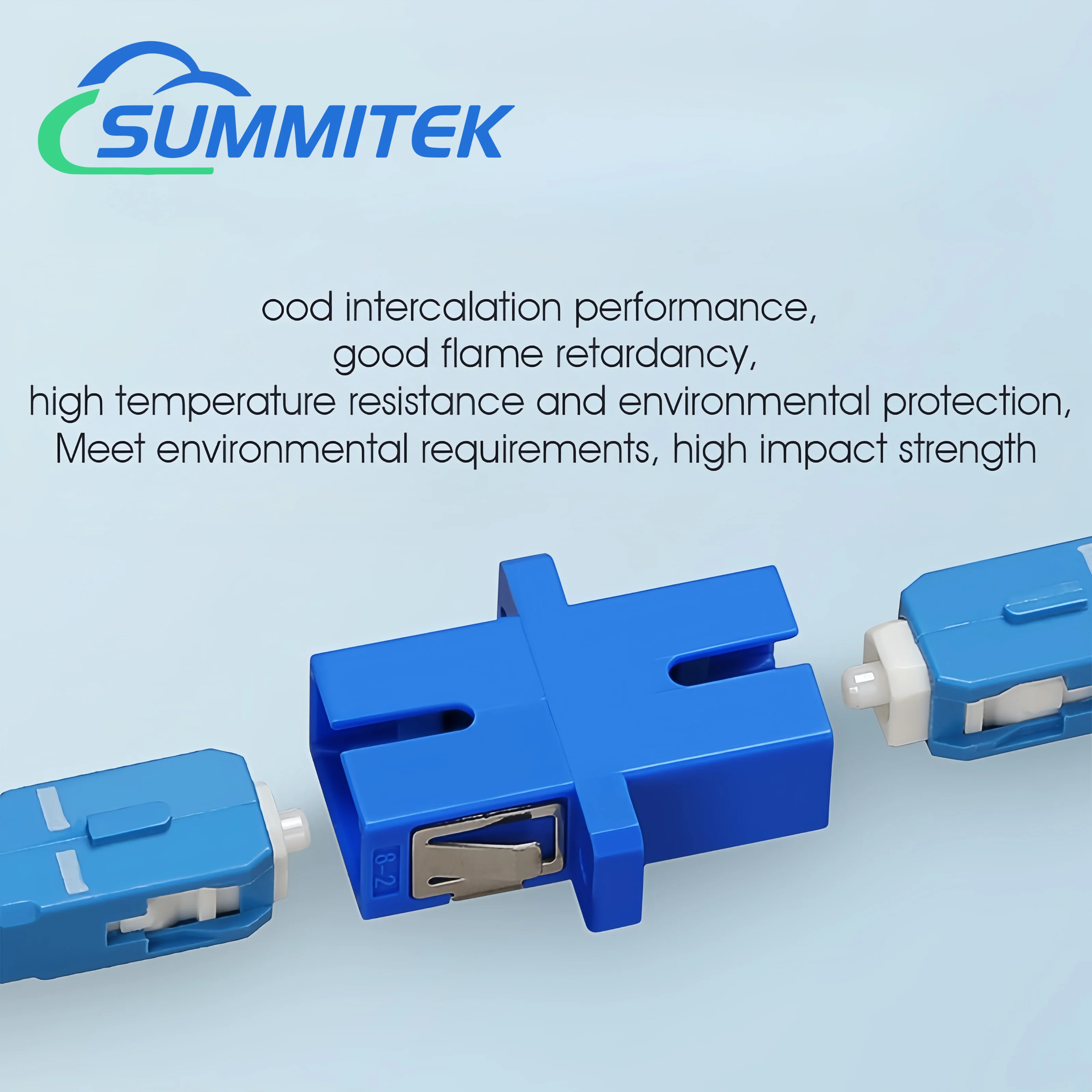 SUMMITEK 5pcs SC APC/UPC Single Mode Fiber Optic Connector Adapter Simplex Flange Head Coupler For Network LAN Connector