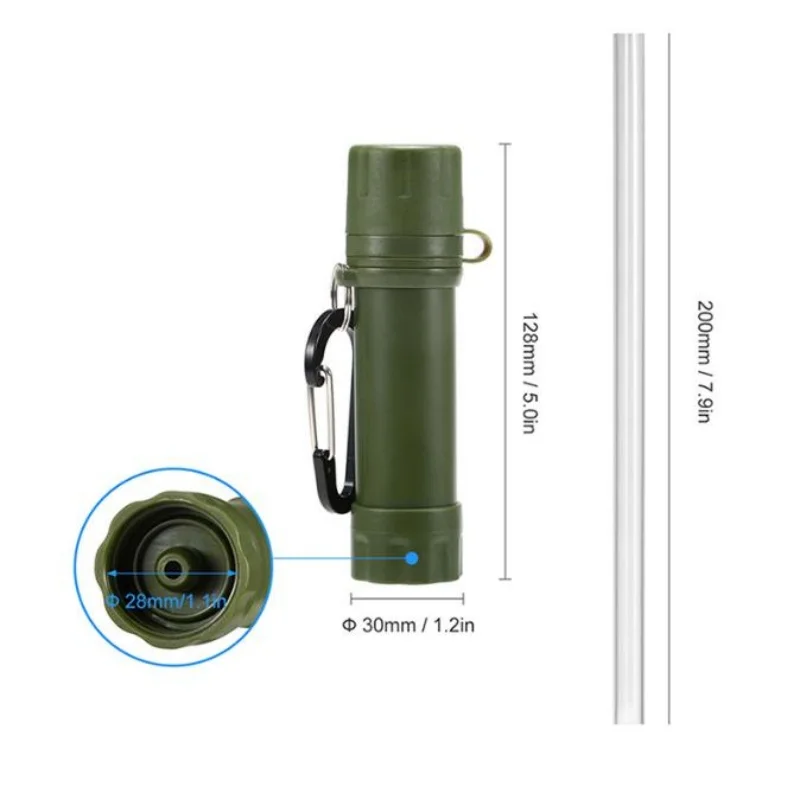 ISURE MARINE Outdoor Wild Water Purification Straw Emergency Direct Drinking Water Purifier Portable Filter Straw