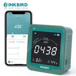 INKBIRD INK-CO2W Air Detector APP Controlled Rechargeable Carbon Dioxide Monitor for Home Office Car Wine Cellar Greenhouse