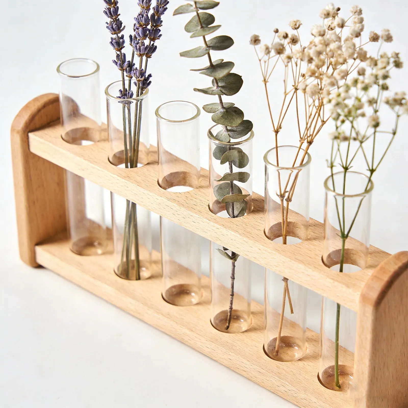 6Pcs Clear Glass Test Tube Plant Propagation Tubes Mini Hydroponic Planters for Indoor Plants Tabletop Window Sill Decor