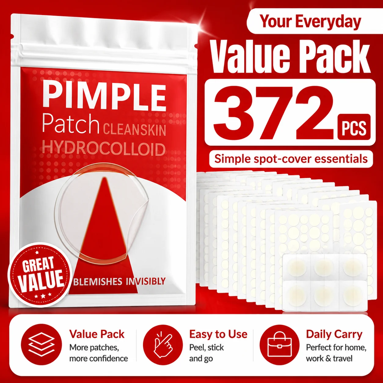 372 Cerotti Idrocolloidali per - Hydrocolloid Acne Patch recensione e prezzo