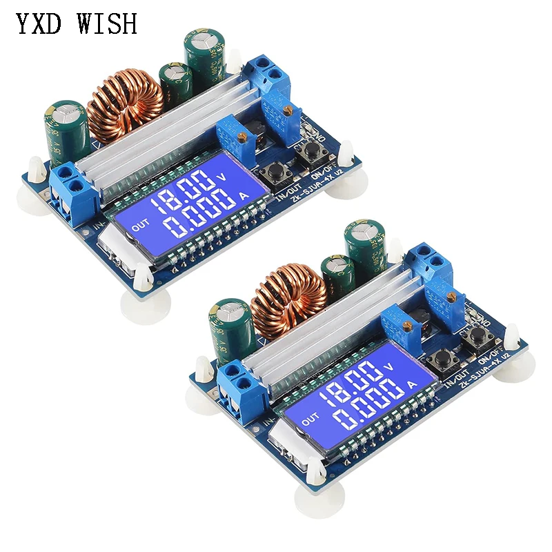 5pcs DC-DC Buck Boost Converter Module 5.5-30V to 0.5-30V 4A 35W Adjustable Step Up Down Voltage Regulator LCD Digital Voltmeter