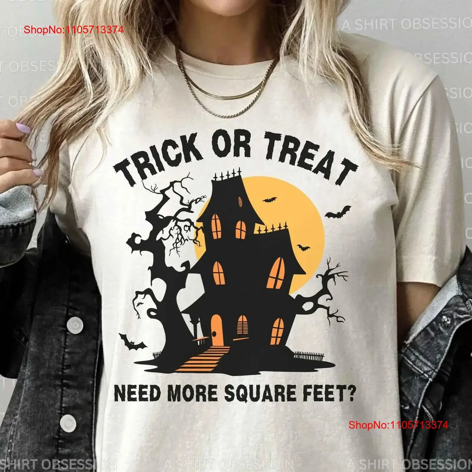Funny Halloween Realtor T Shirt Real Estate Marketing AgenT Spooky vintage Washed Slightly homme Versatile Comfortable fashion