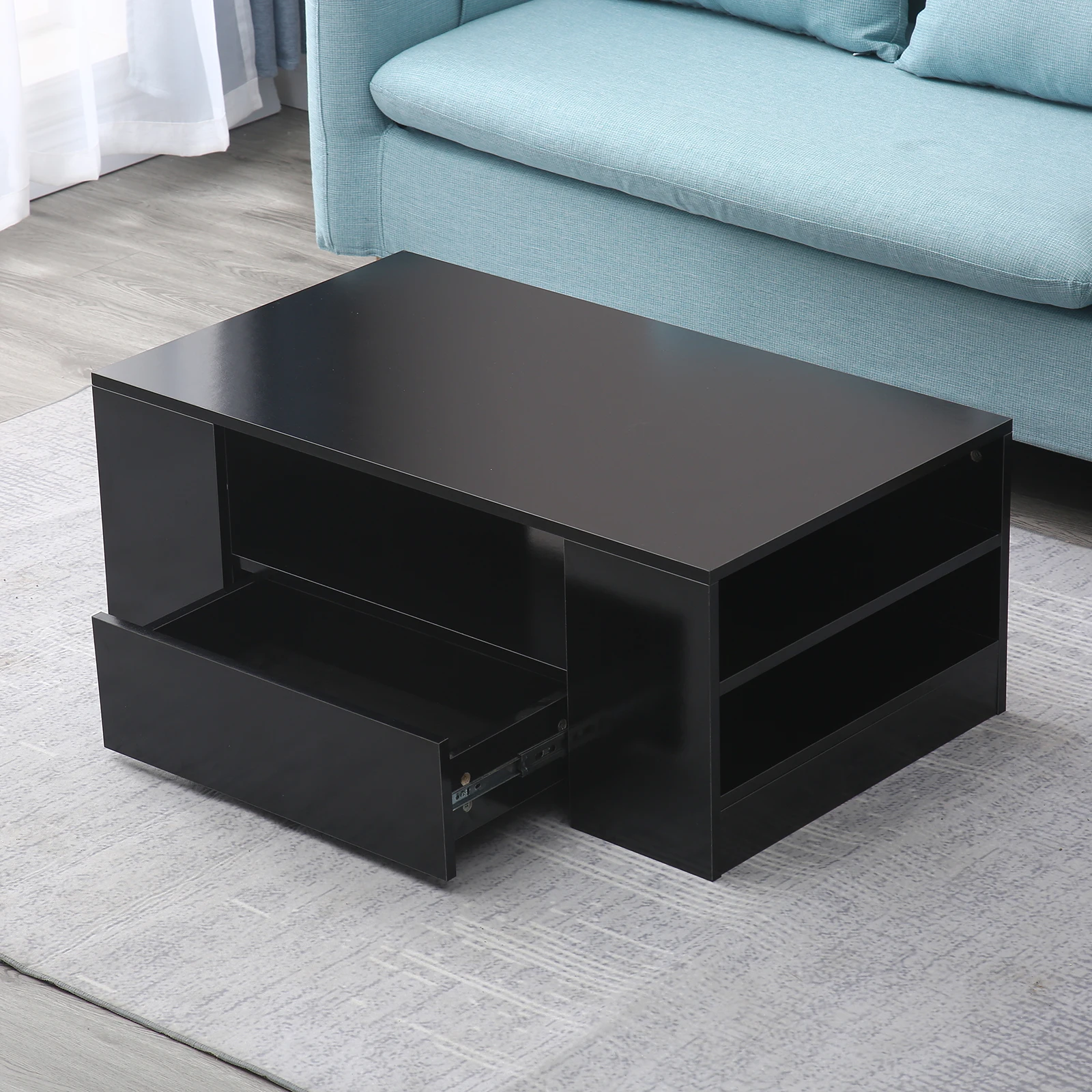 Modern Coffee Table LED High Gloss Tea Living Room Home Furniture