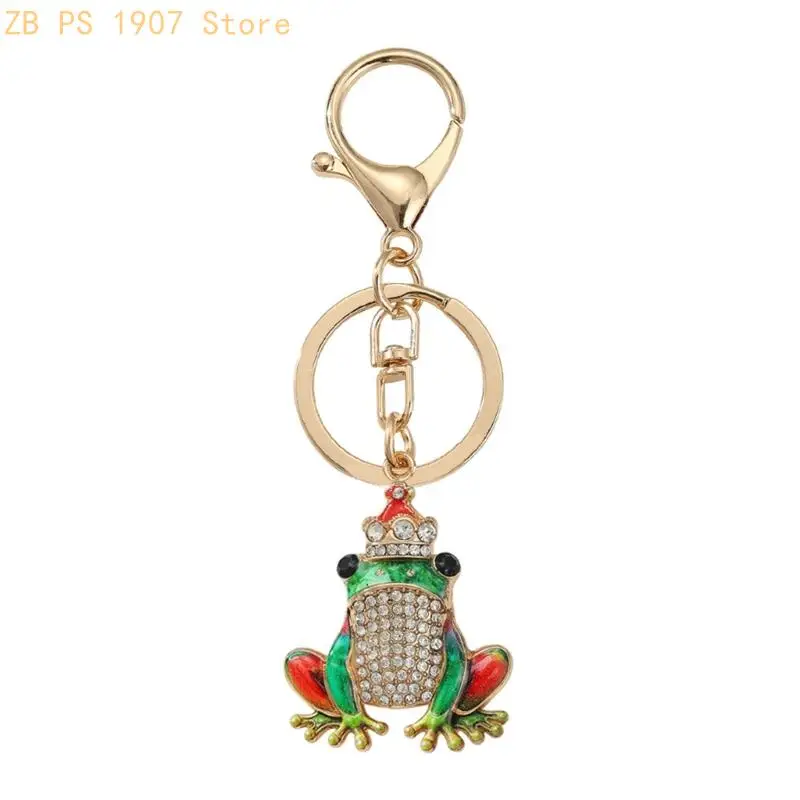 Gold Tone Animal Ring Charm with Top Accent, Split Ring and Stone Front for Easy Clip On Carry Daily 55KA