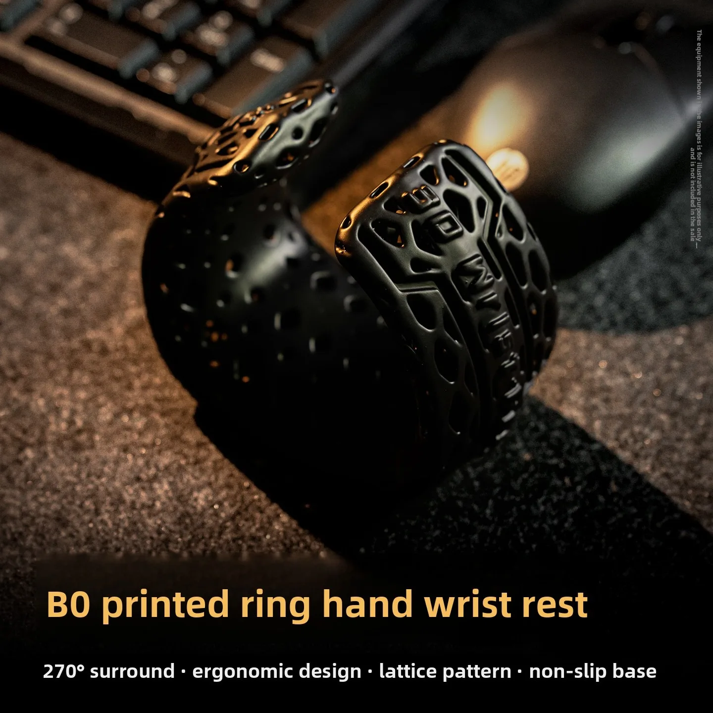 3D Printed Ring Wrist Support, Anti-slip Movable Mouse Wrist Rest, Breathable Elastic Wrist Pad for Typing Computer Office