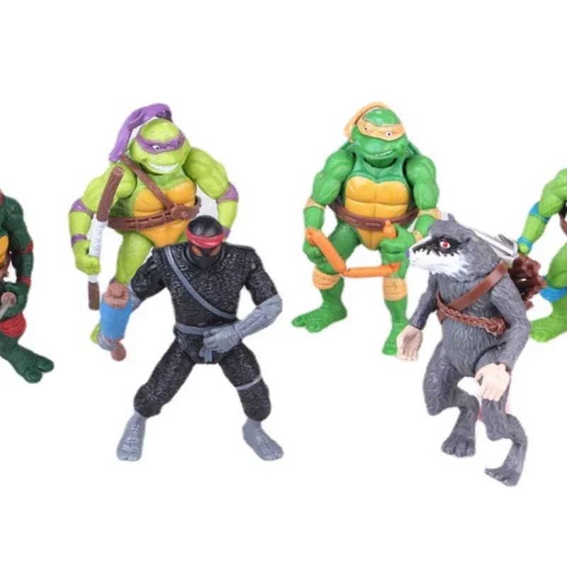 6pcs Teenages Mutant Ninja Turtles Action Figures Raphael Michelangelo Donatello Movable Joint Doll Collectible Toys Kids Gifts