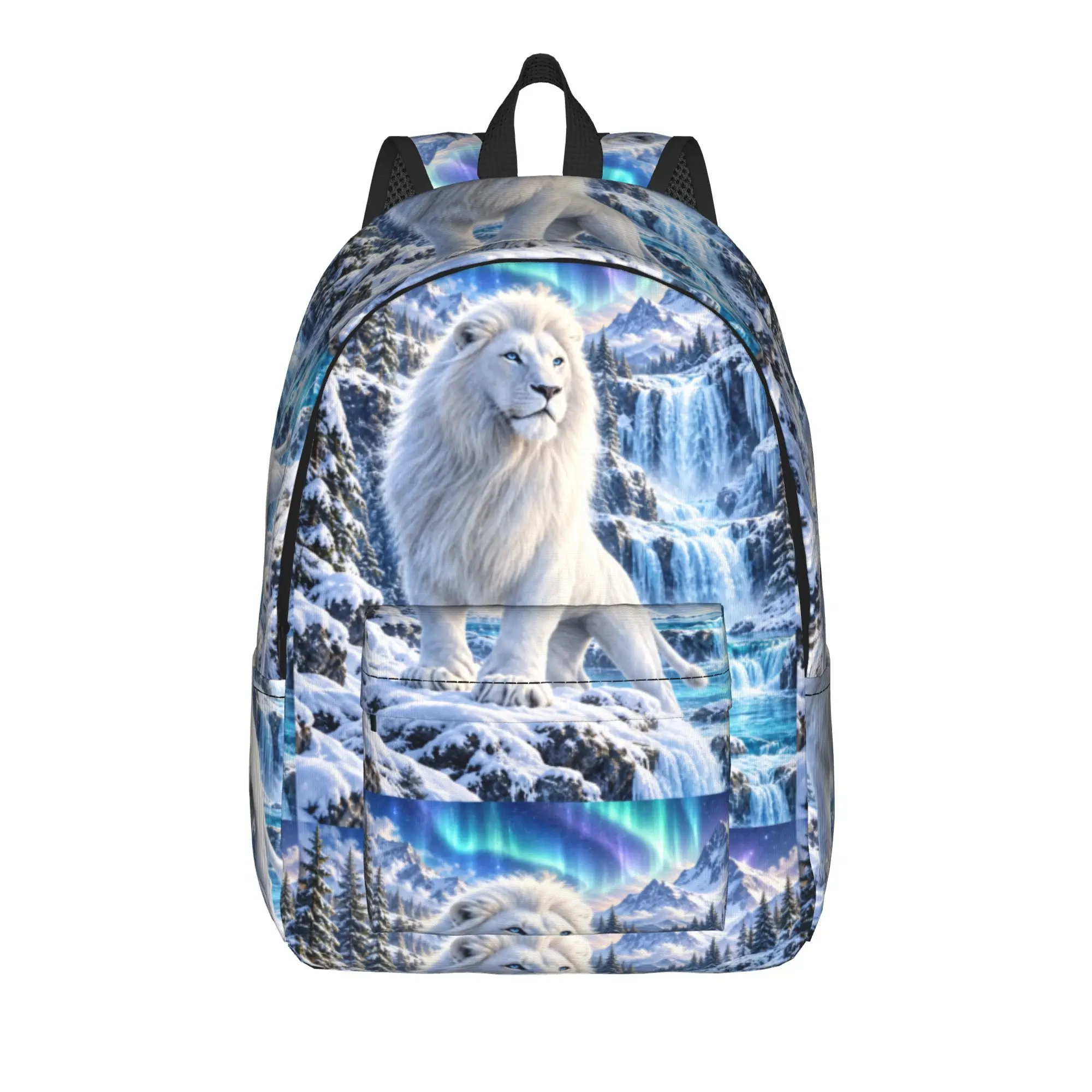 White Lion Single Digital Printed Backpack Women  Soft Backpacks Polyester Novelty High School Bags Travel High Quality Rucksack