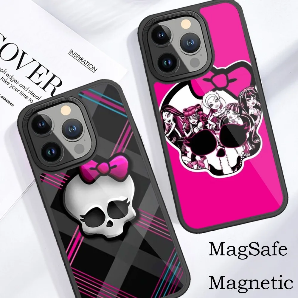 M-Monster Cartoon H-High Phone Case For iPhone 15 14 13 12 11 Pro Max Plus Phone Magnetic for Macsafe Cases Cover