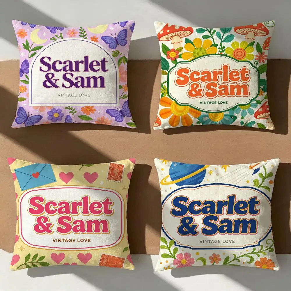 Scarlet & Sam Cushion Cover Pillow Cover Nordic Minimalist Throw DoubleSided Print Cushion Case for Sofa Bedroom Decor