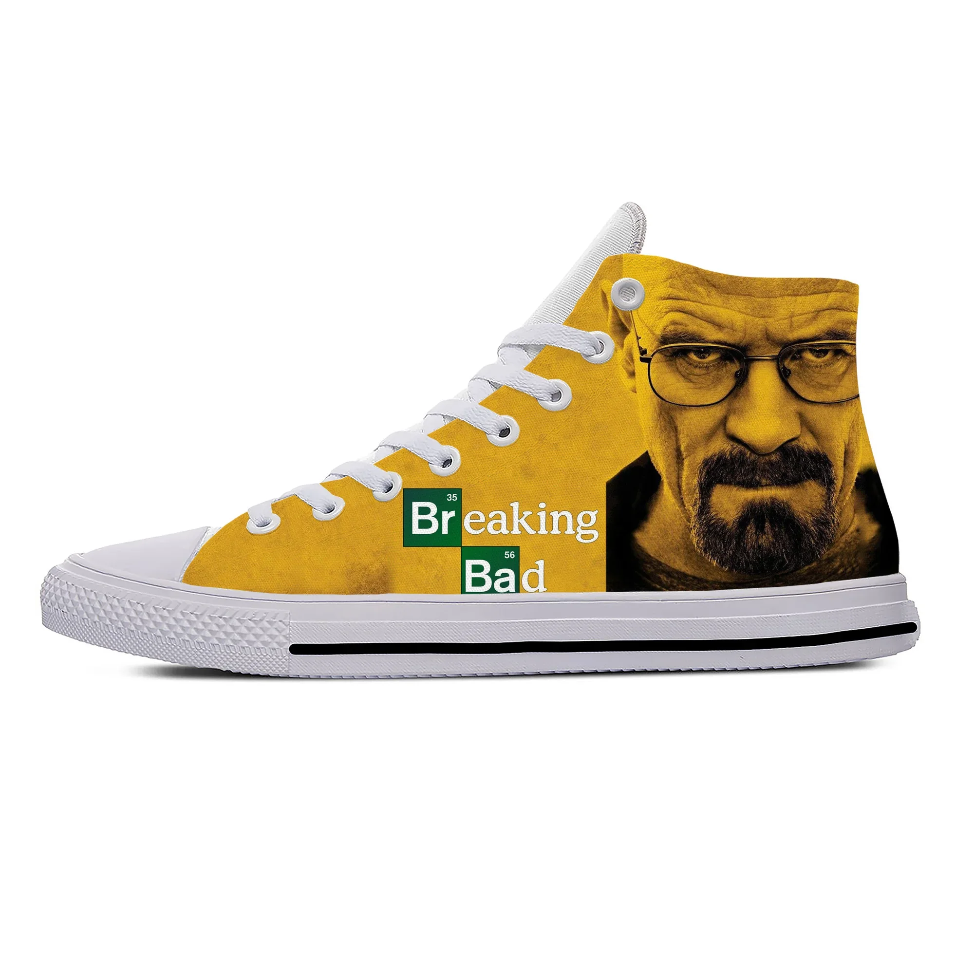 Movie Breaking Bad High Top Sneakers Mens Womens Teenager Casual Shoes Canvas Running Shoes 3D Print Breathable Lightweight Shoe