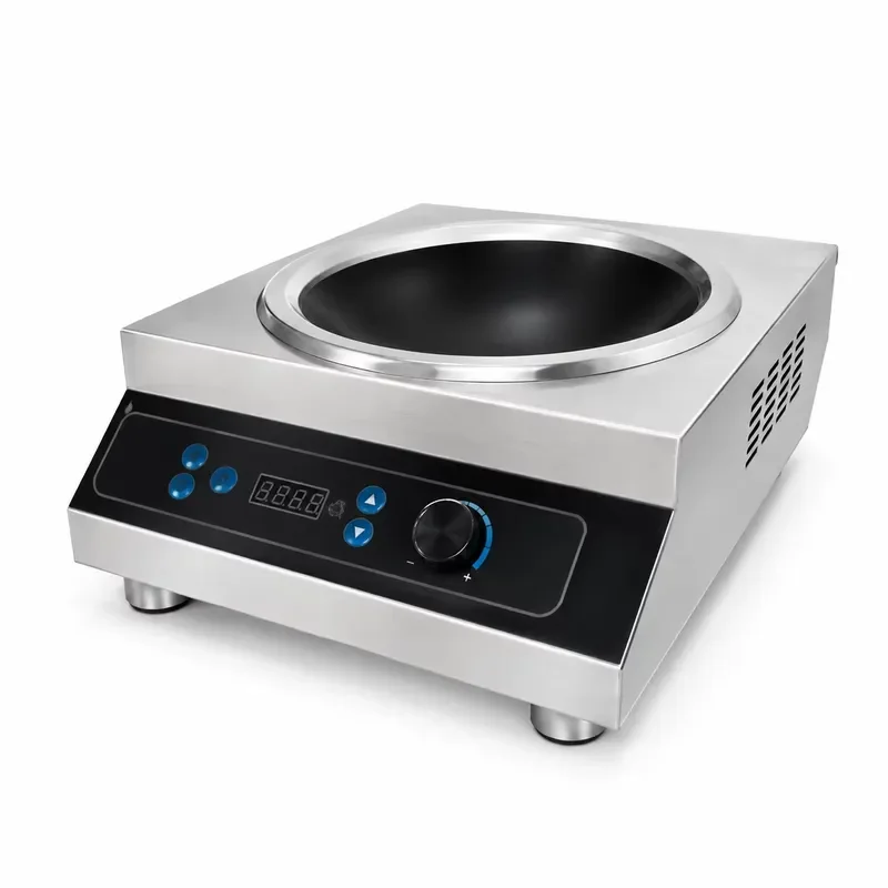 3500W 5000W Commercial Induction Wok Cooker 45cm Double Handle Electric Stove for Restaurant Kitchen Desktop Appliance 220V