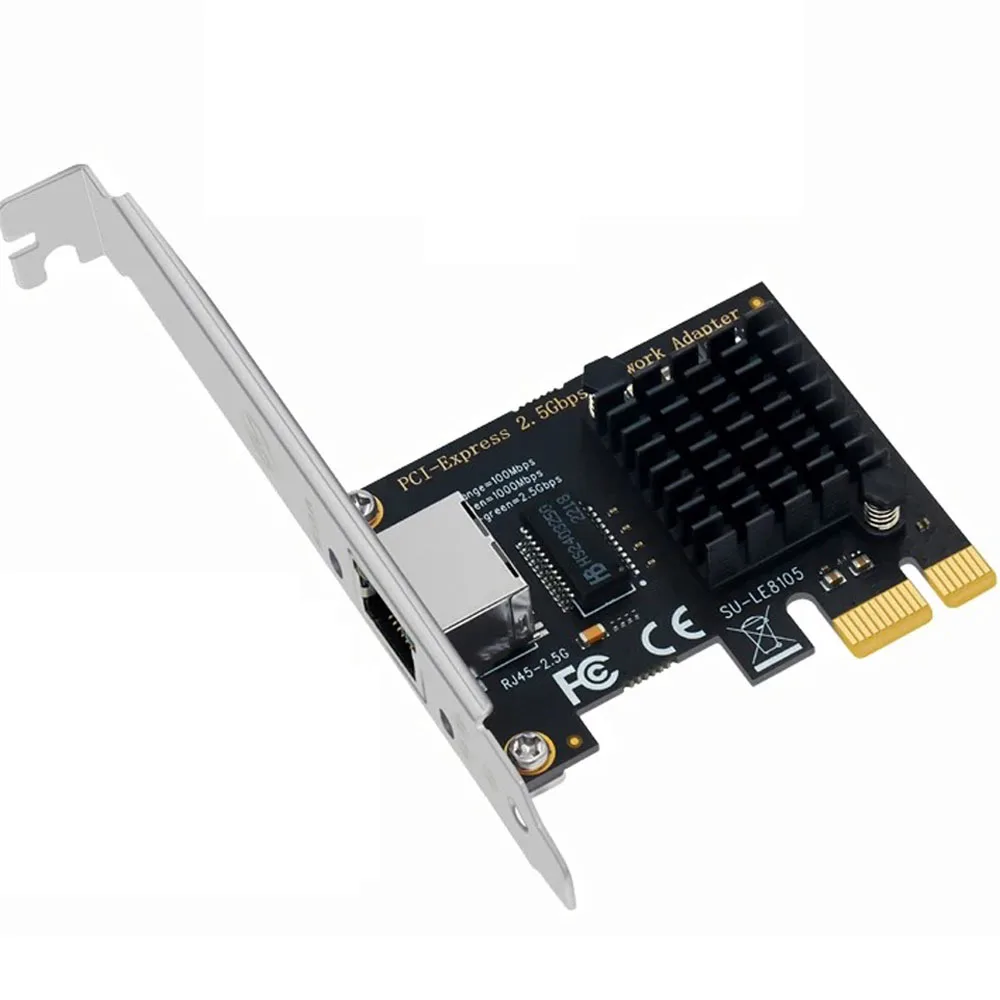 Tarjeta de red Pcie a RJ45 Inte I225 de 2500Mbps, adaptador LAN Gigabit Ethernet de 2,5G, tarjeta de red de 100/1000/2500Mbps para PC de escritorio